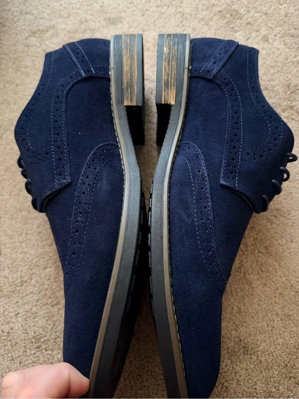 New in box - Men’s Bruno Marc Navy Suede Wingtip Derbys Size 12